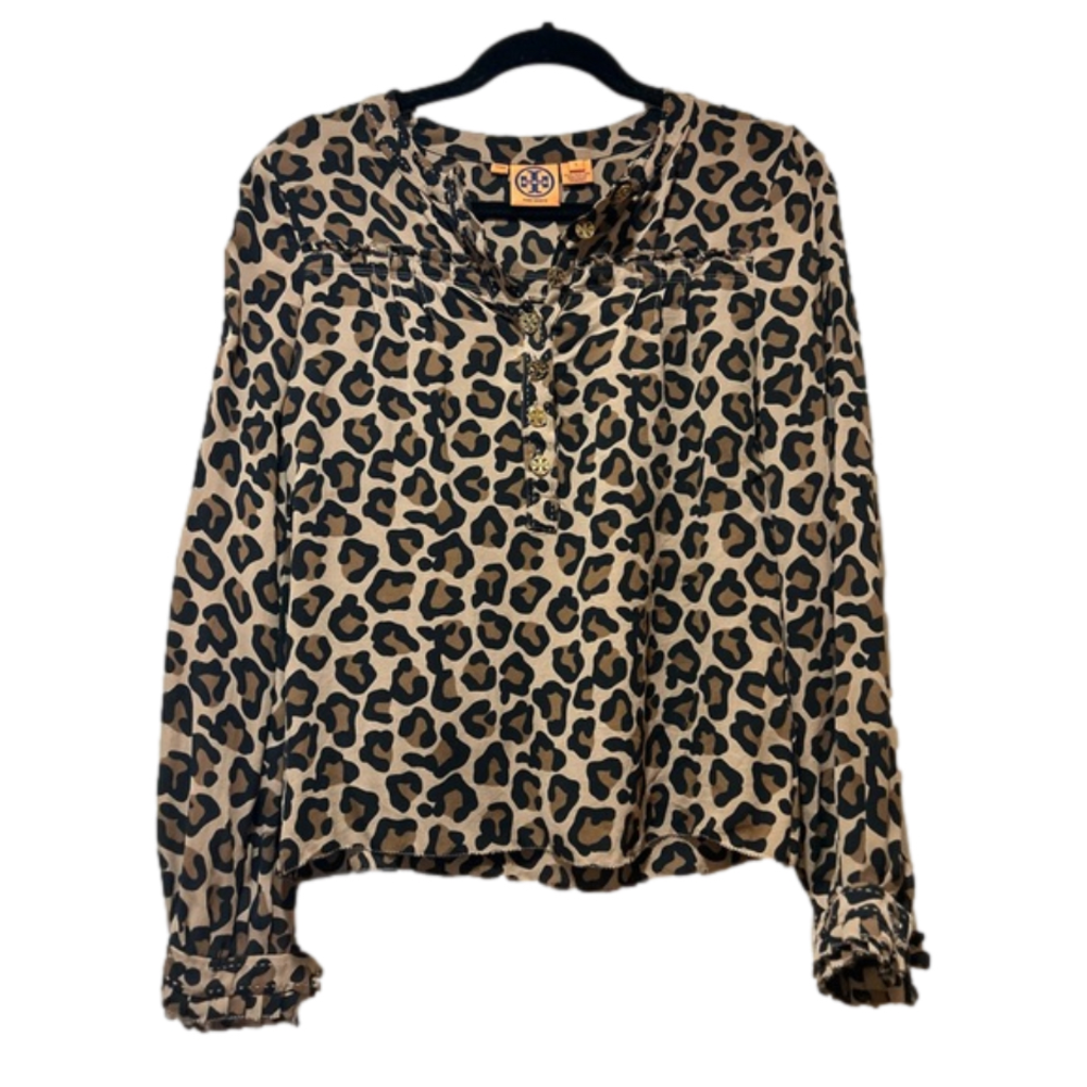 Tory Burch Leopard Blouse Size 6
